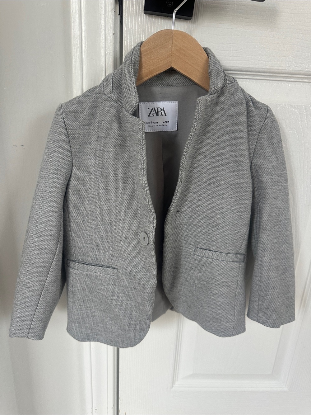 ZARA Kids Light Grey Knit Blazer Jacket